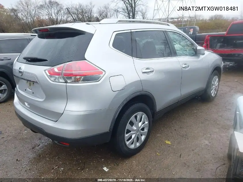 JN8AT2MTXGW018481 2016 Nissan Rogue S