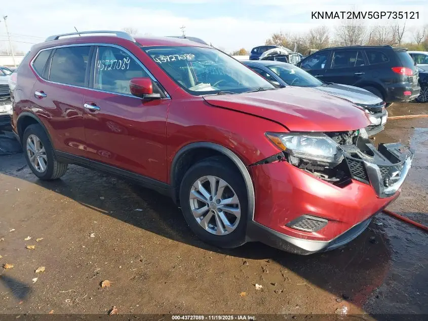 KNMAT2MV5GP735121 2016 Nissan Rogue Sv