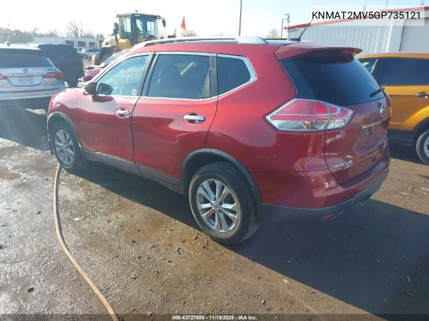 KNMAT2MV5GP735121 2016 Nissan Rogue Sv