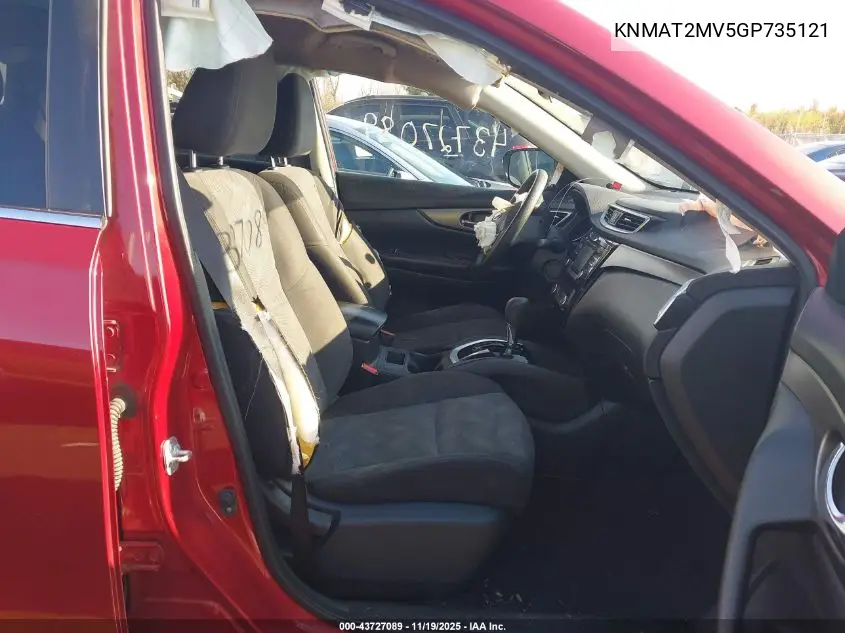 KNMAT2MV5GP735121 2016 Nissan Rogue Sv