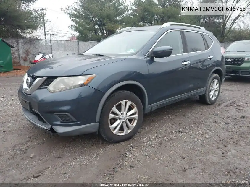 KNMAT2MV0GP636755 2016 Nissan Rogue Sv