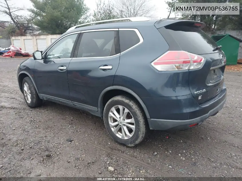 KNMAT2MV0GP636755 2016 Nissan Rogue Sv
