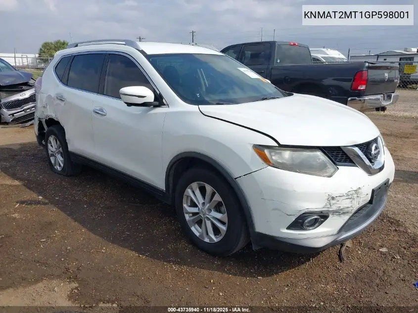 KNMAT2MT1GP598001 2016 Nissan Rogue Sv