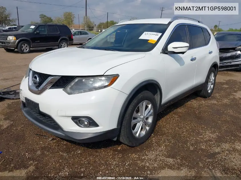 KNMAT2MT1GP598001 2016 Nissan Rogue Sv
