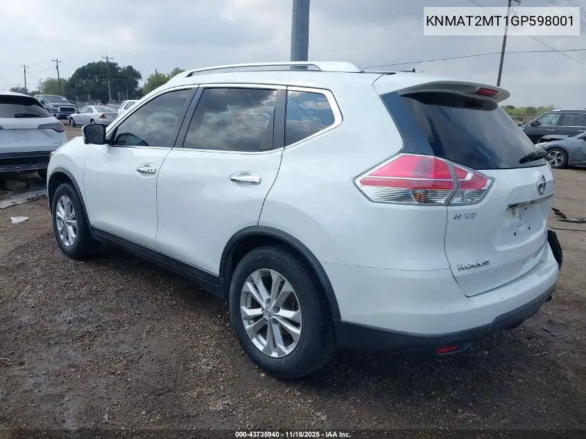 KNMAT2MT1GP598001 2016 Nissan Rogue Sv