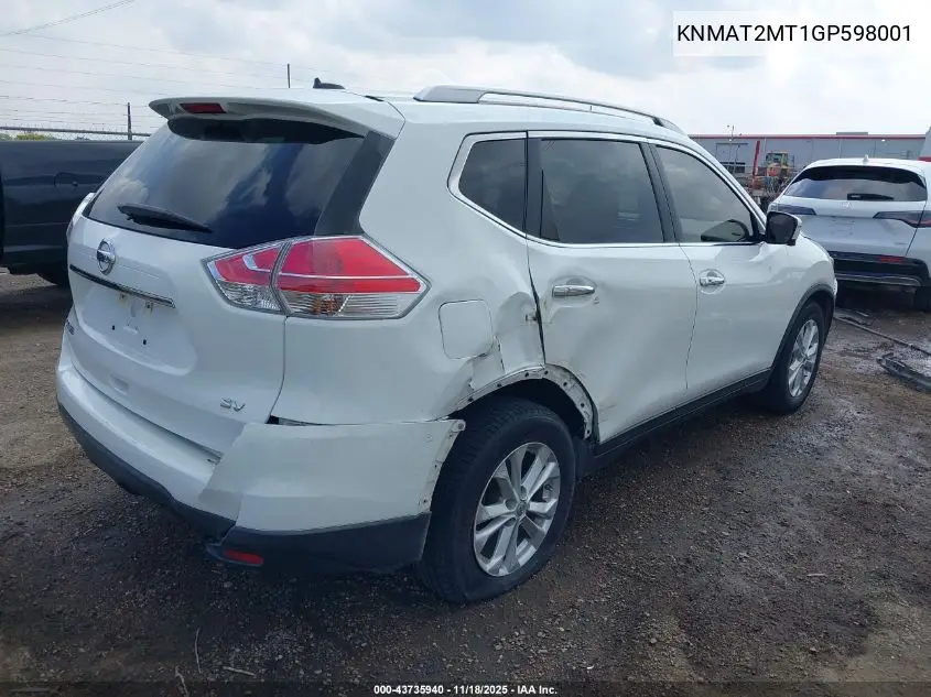 KNMAT2MT1GP598001 2016 Nissan Rogue Sv
