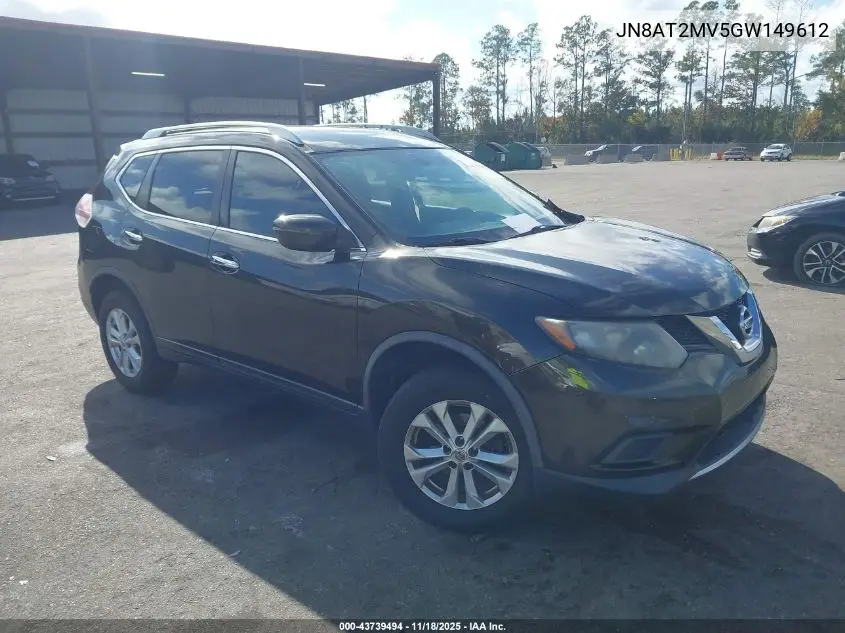 JN8AT2MV5GW149612 2016 Nissan Rogue Sv