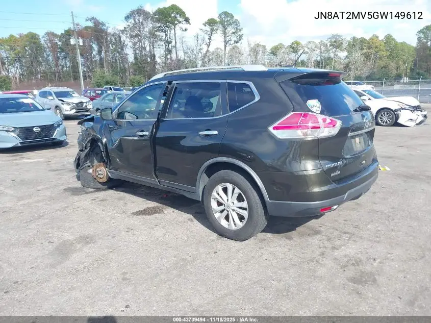 JN8AT2MV5GW149612 2016 Nissan Rogue Sv