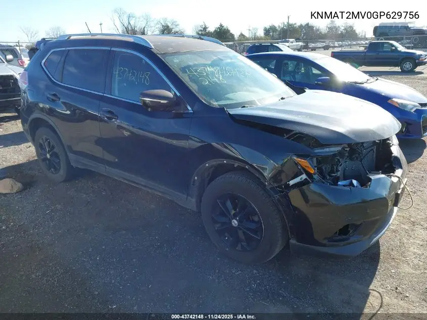 KNMAT2MV0GP629756 2016 Nissan Rogue Sv