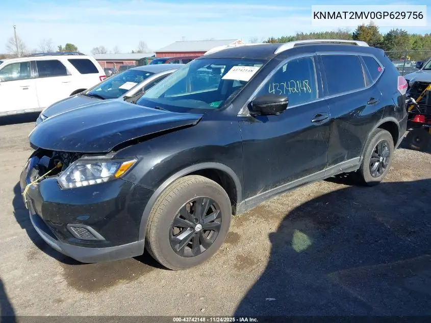 KNMAT2MV0GP629756 2016 Nissan Rogue Sv