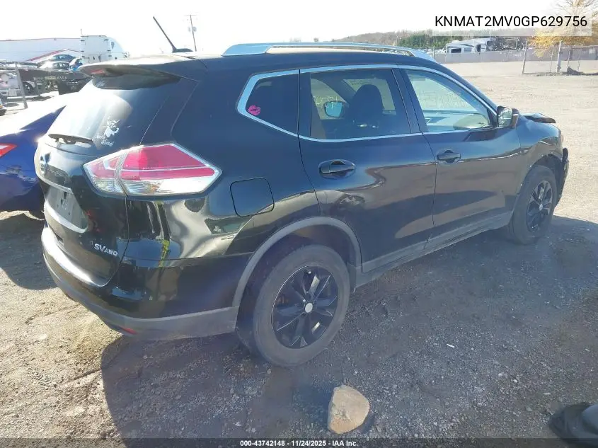 KNMAT2MV0GP629756 2016 Nissan Rogue Sv