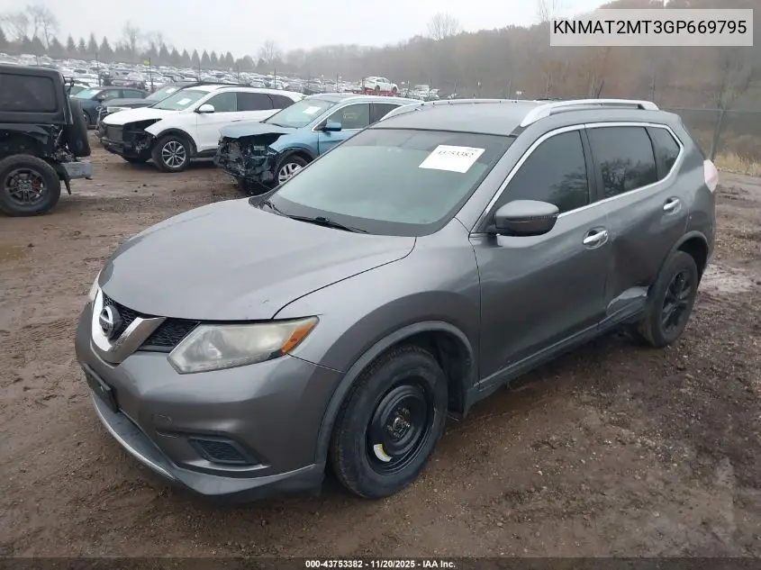 KNMAT2MT3GP669795 2016 Nissan Rogue Sv