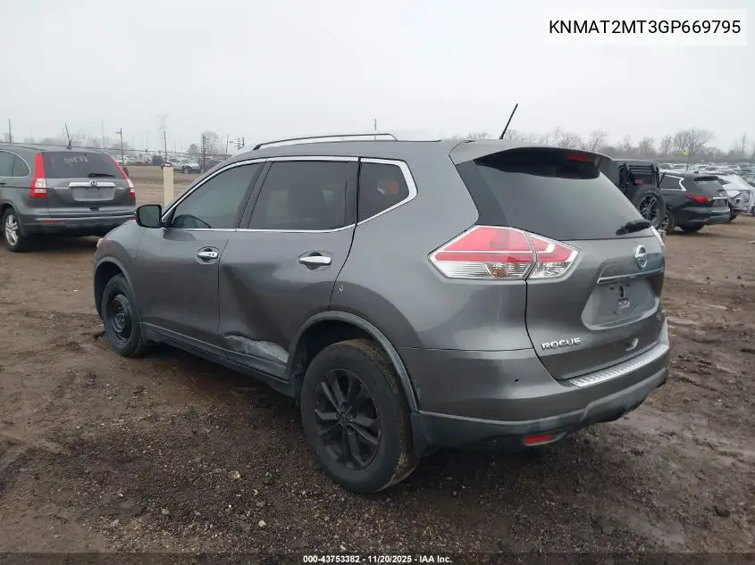 KNMAT2MT3GP669795 2016 Nissan Rogue Sv