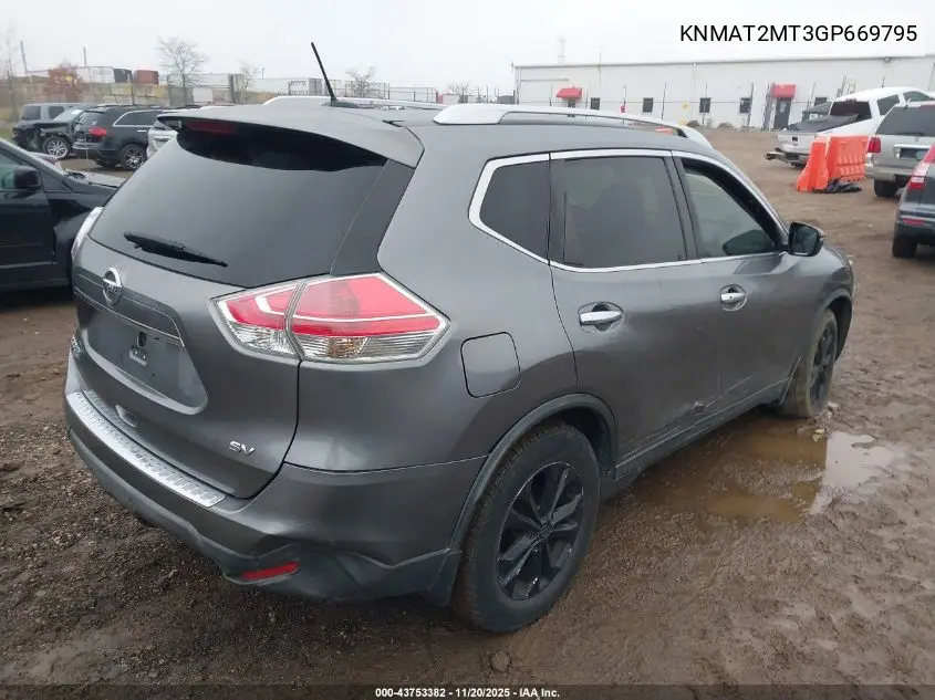 KNMAT2MT3GP669795 2016 Nissan Rogue Sv
