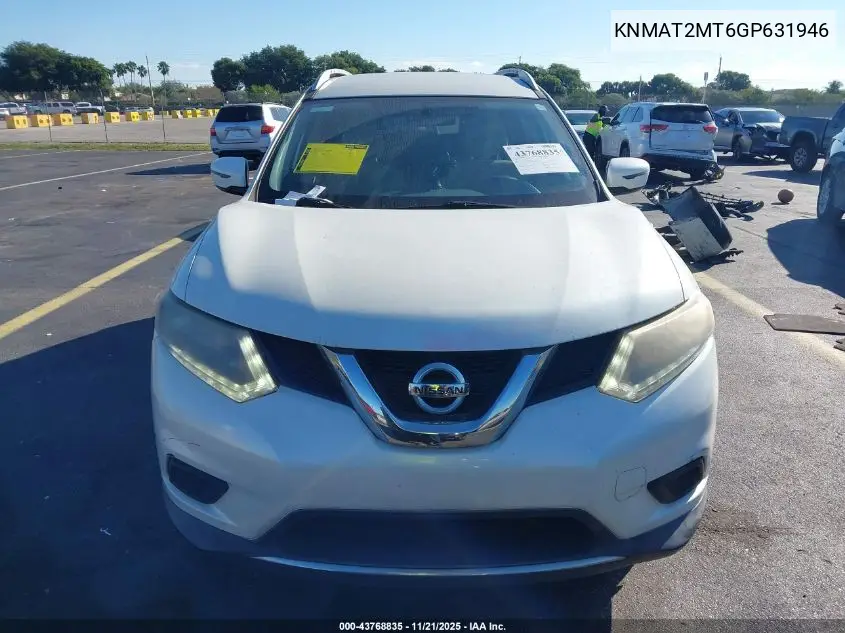KNMAT2MT6GP631946 2016 Nissan Rogue Sv