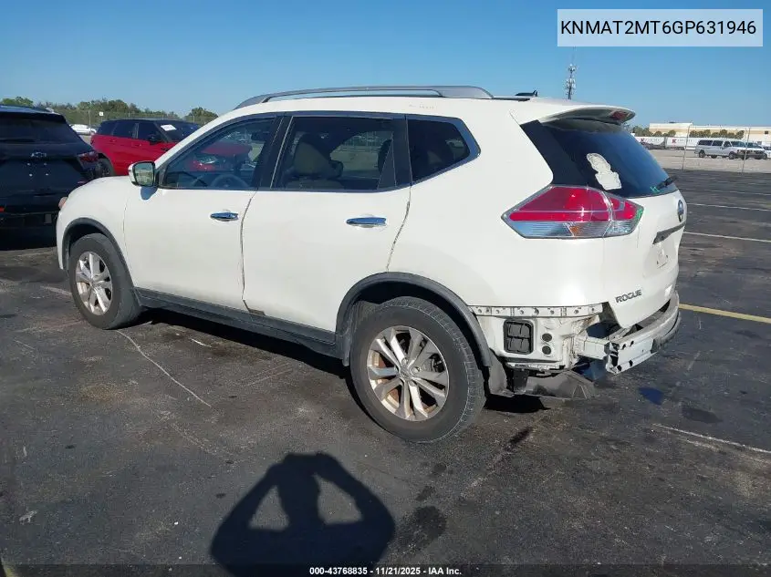 KNMAT2MT6GP631946 2016 Nissan Rogue Sv