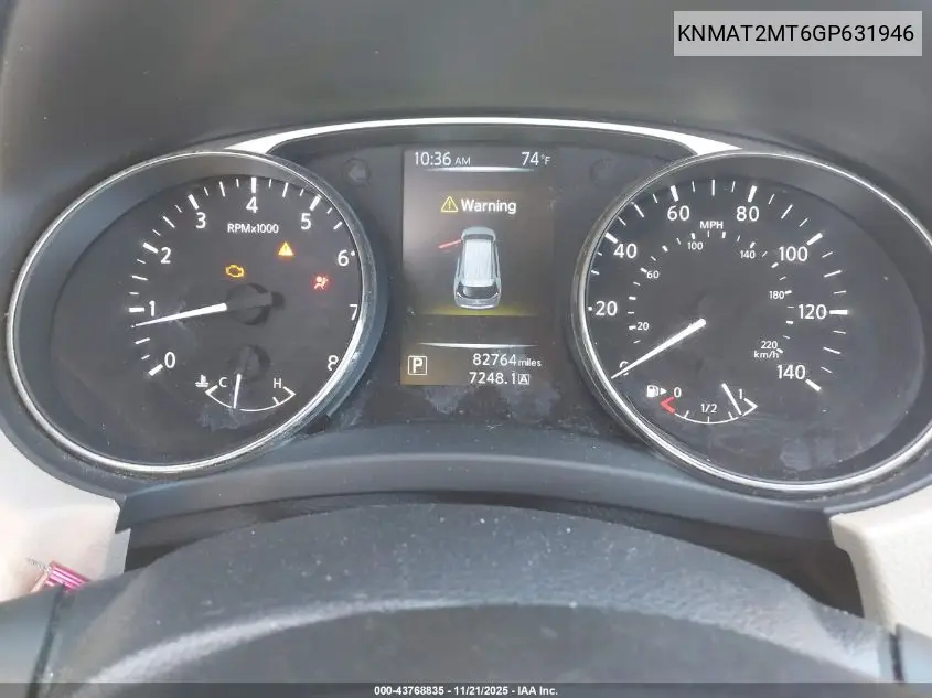 KNMAT2MT6GP631946 2016 Nissan Rogue Sv