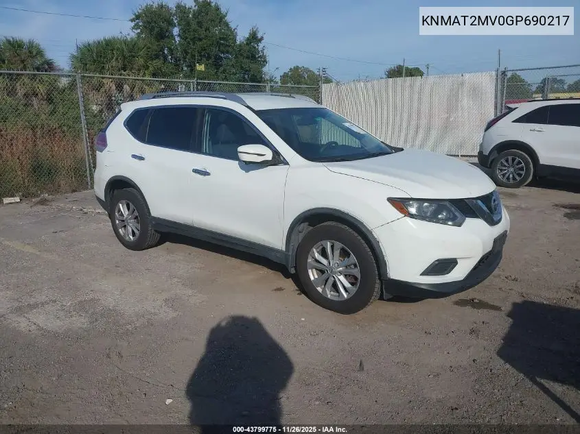 KNMAT2MV0GP690217 2016 Nissan Rogue Sv
