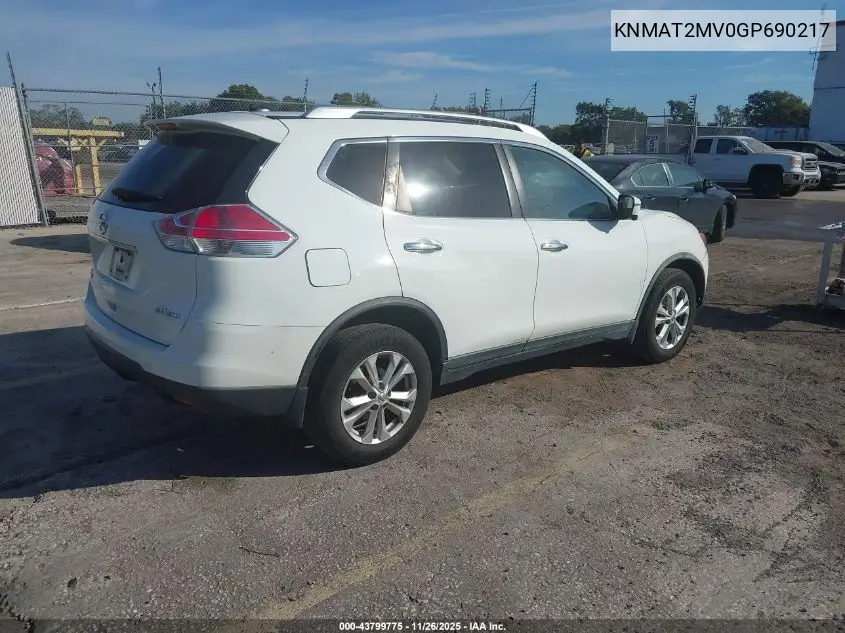 KNMAT2MV0GP690217 2016 Nissan Rogue Sv