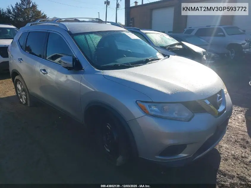 KNMAT2MV3GP593772 2016 Nissan Rogue Sv