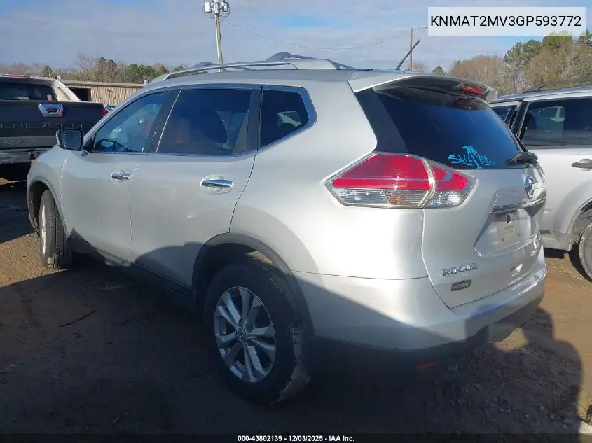 KNMAT2MV3GP593772 2016 Nissan Rogue Sv