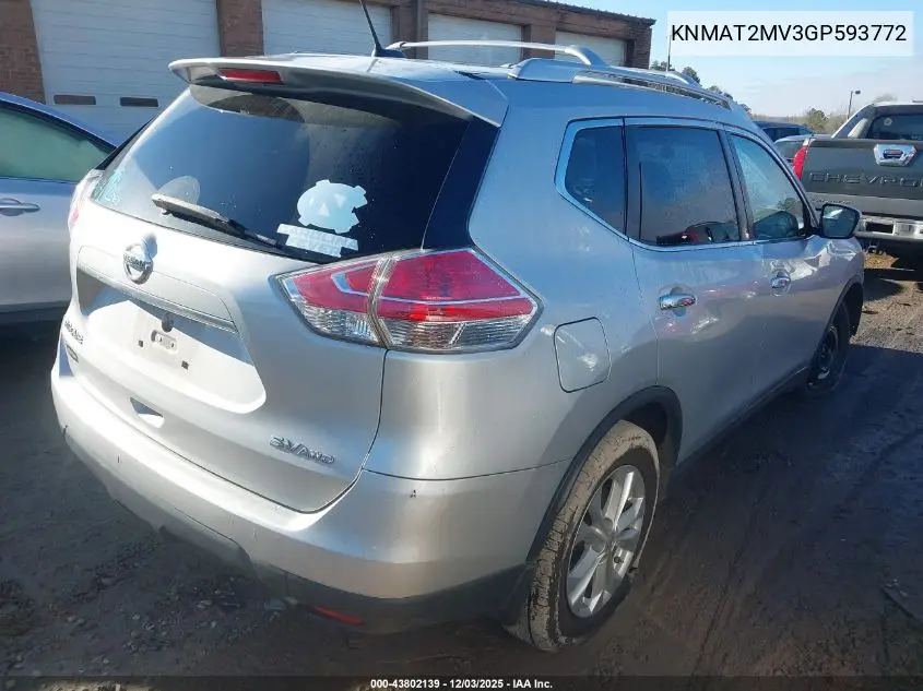 KNMAT2MV3GP593772 2016 Nissan Rogue Sv