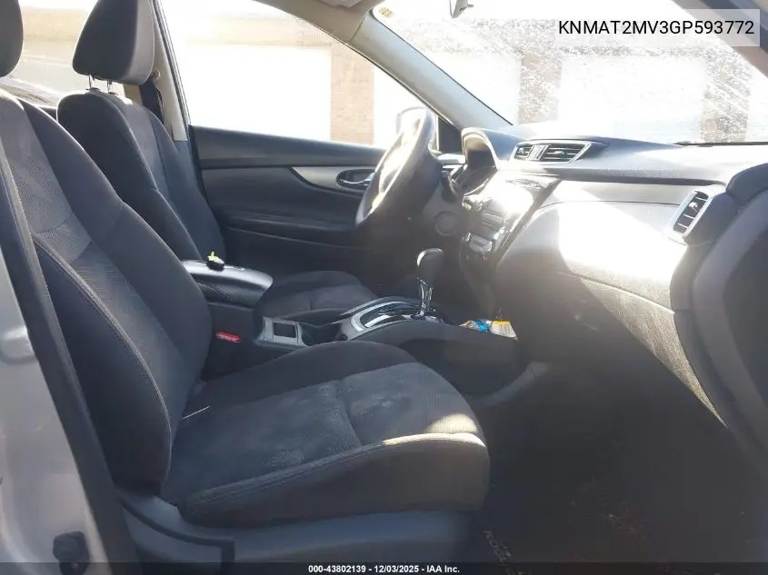 KNMAT2MV3GP593772 2016 Nissan Rogue Sv