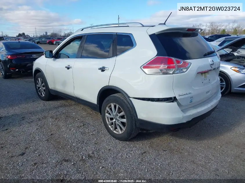 JN8AT2MT2GW023724 2016 Nissan Rogue S/Sl/Sv
