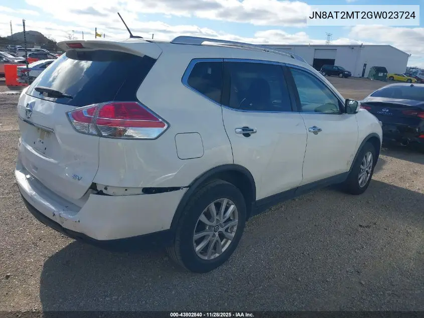 JN8AT2MT2GW023724 2016 Nissan Rogue S/Sl/Sv
