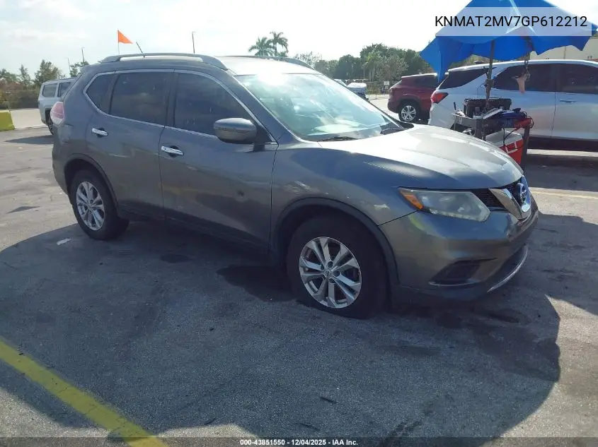 KNMAT2MV7GP612212 2016 Nissan Rogue Sv