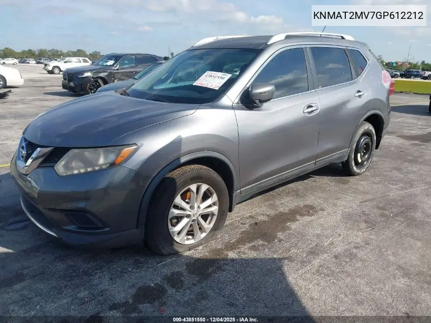 KNMAT2MV7GP612212 2016 Nissan Rogue Sv