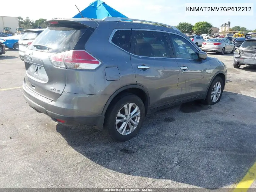 KNMAT2MV7GP612212 2016 Nissan Rogue Sv