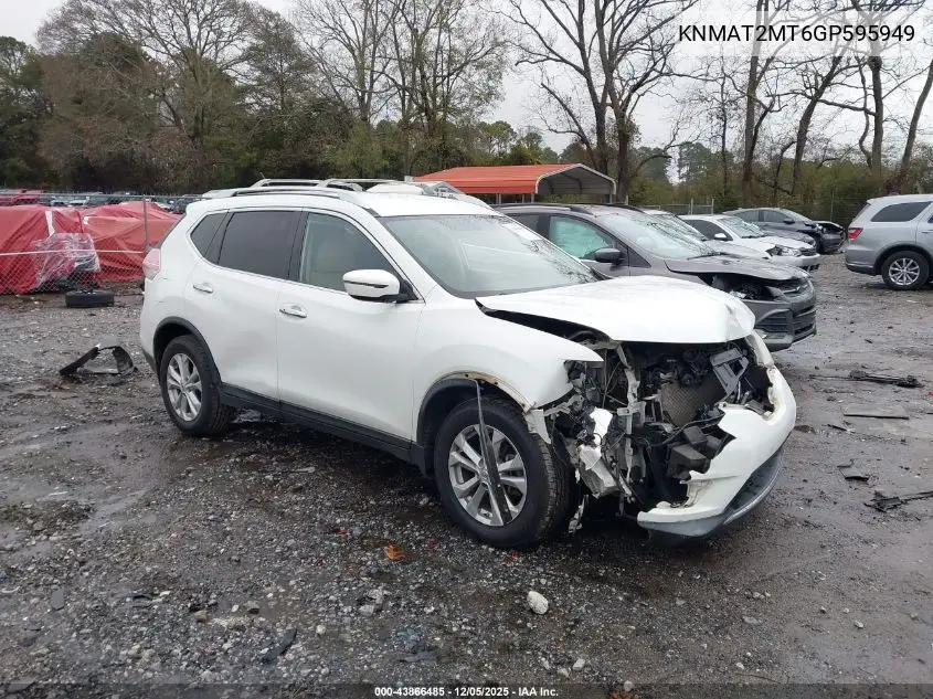 KNMAT2MT6GP595949 2016 Nissan Rogue Sv
