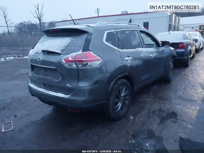 5N1AT2MT8GC780281 2016 Nissan Rogue Sl