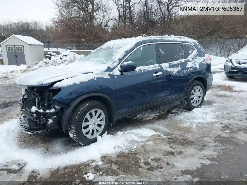 KNMAT2MV1GP605367 2016 Nissan Rogue S