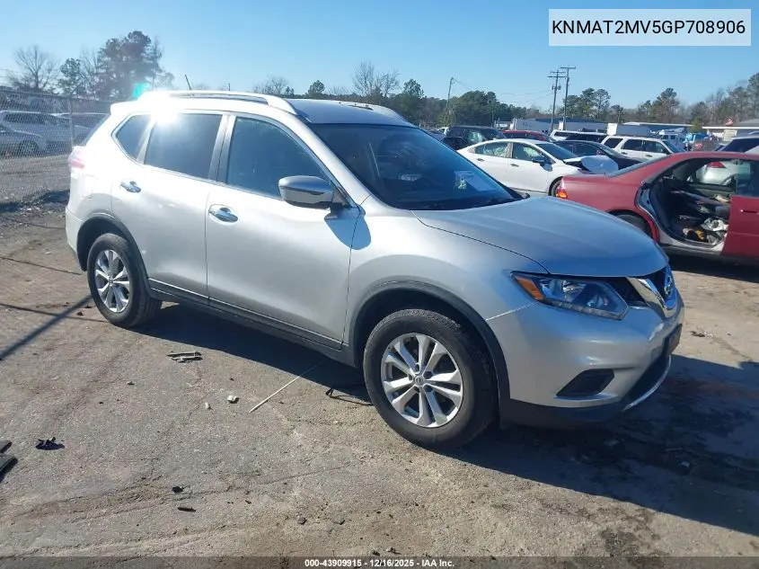 KNMAT2MV5GP708906 2016 Nissan Rogue S/Sl/Sv