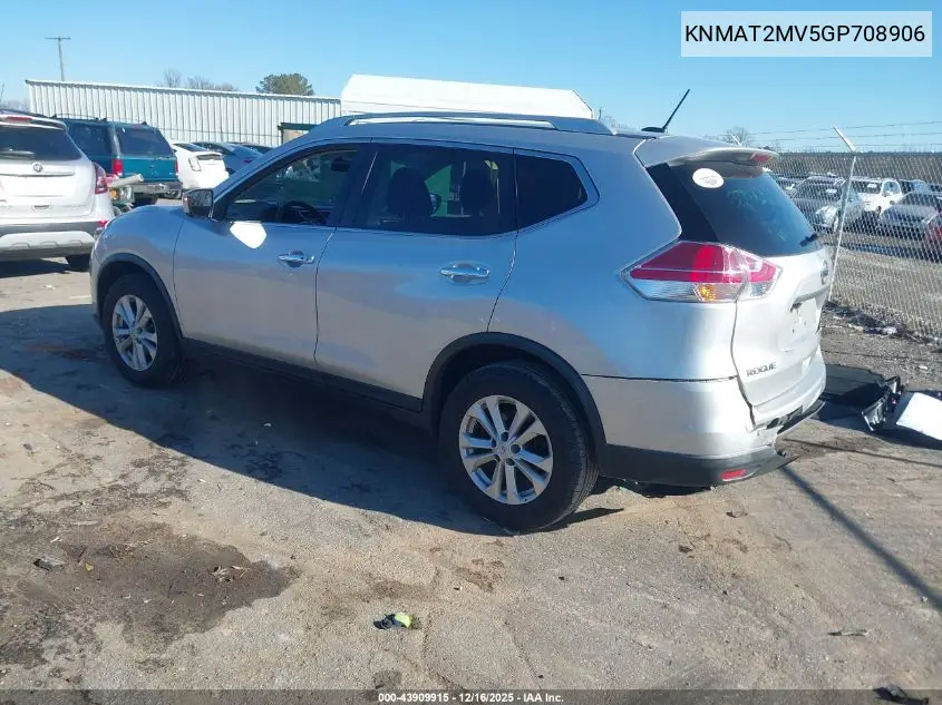 KNMAT2MV5GP708906 2016 Nissan Rogue S/Sl/Sv