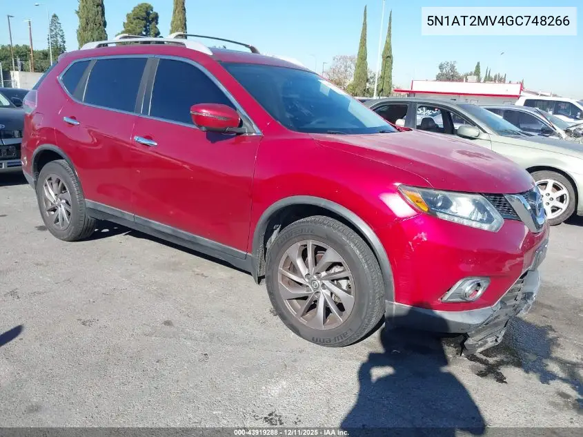 5N1AT2MV4GC748266 2016 Nissan Rogue Sl