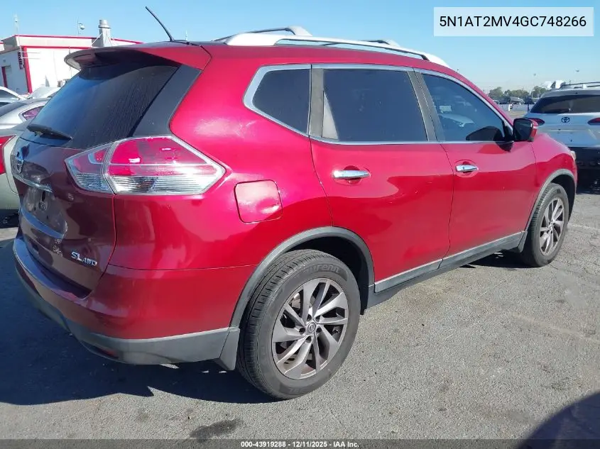5N1AT2MV4GC748266 2016 Nissan Rogue Sl