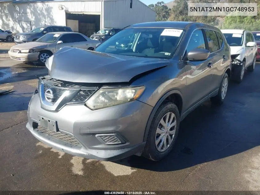 5N1AT2MN1GC748953 2016 Nissan Rogue S