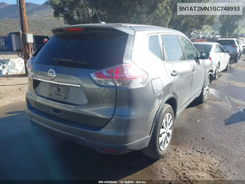 5N1AT2MN1GC748953 2016 Nissan Rogue S