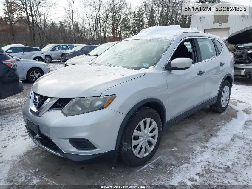 5N1AT2MT5GC824835 2016 Nissan Rogue S/Sl/Sv