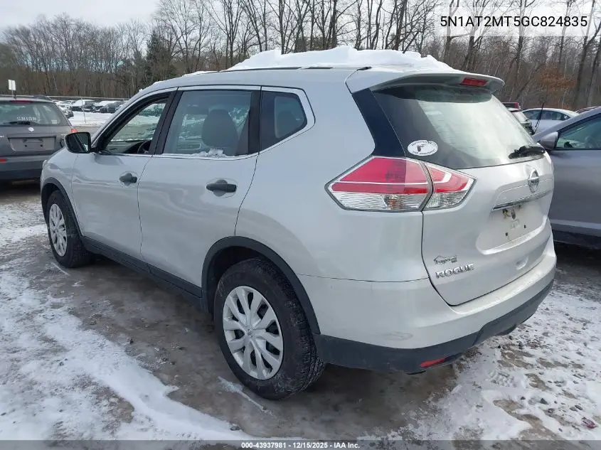 5N1AT2MT5GC824835 2016 Nissan Rogue S/Sl/Sv