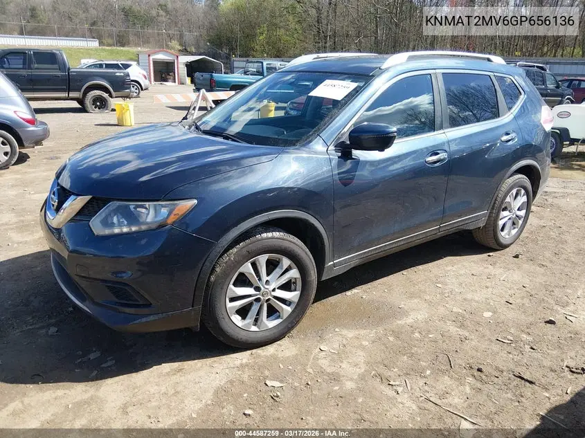KNMAT2MV6GP656136 2016 Nissan Rogue Sv