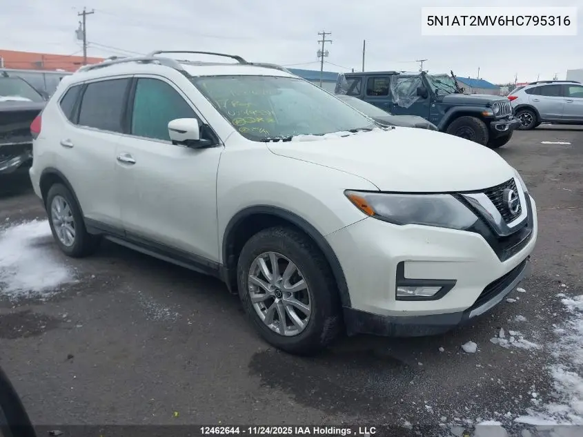 5N1AT2MV6HC795316 2017 Nissan Rogue Sv/Sl