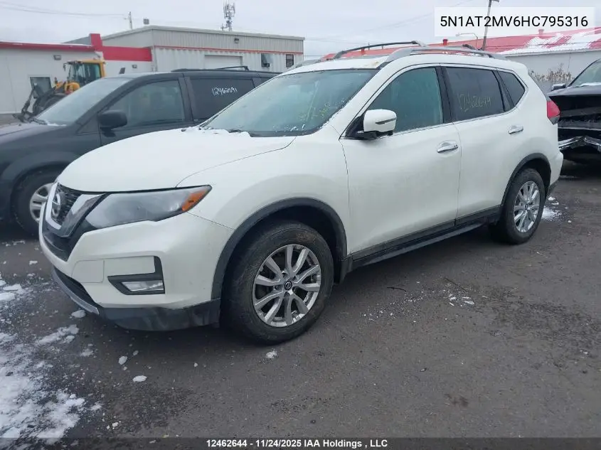 5N1AT2MV6HC795316 2017 Nissan Rogue Sv/Sl