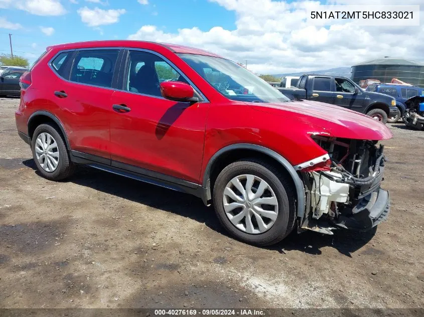 2017 Nissan Rogue S VIN: 5N1AT2MT5HC833021 Lot: 40276169