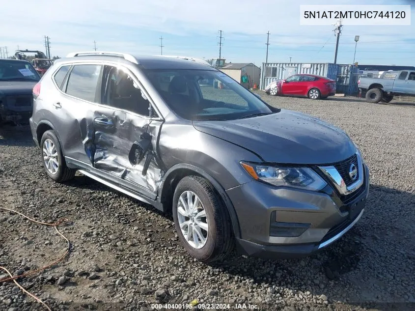 2017 Nissan Rogue Sv VIN: 5N1AT2MT0HC744120 Lot: 40400195