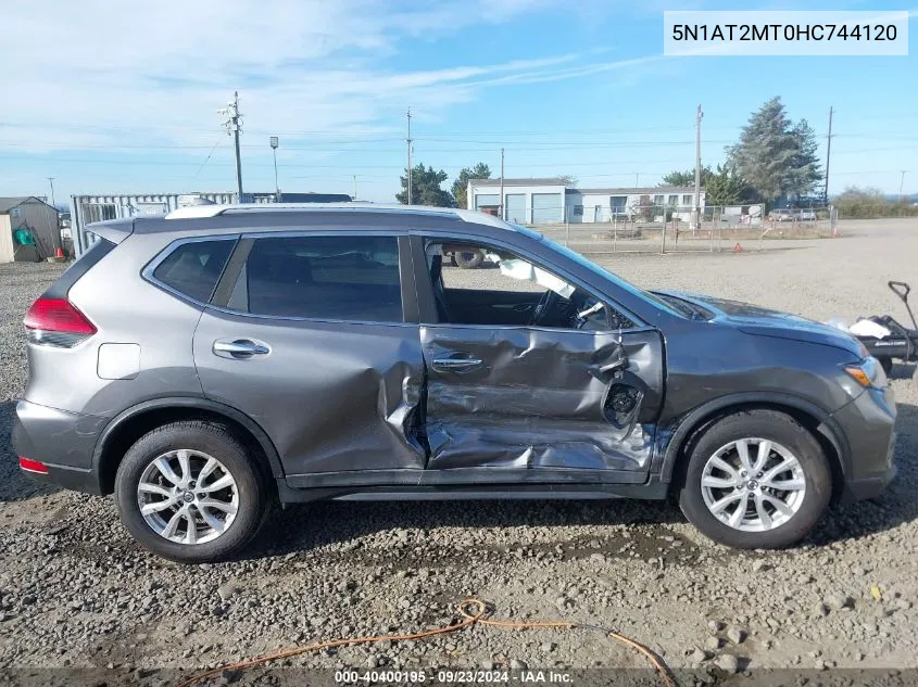 2017 Nissan Rogue Sv VIN: 5N1AT2MT0HC744120 Lot: 40400195