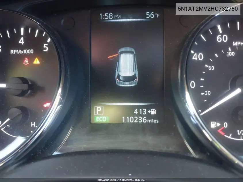 5N1AT2MV2HC732780 2017 Nissan Rogue Sl